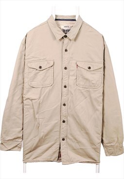 Vintage 90's Levi's Denim Jacket Long Sleeve Button Up Beige