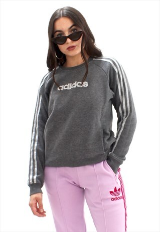 90'S RETRO GREY SPELL-OUT SWEATSHIRT