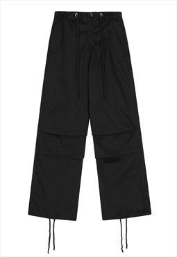 Beam joggers long lace pants skate trousers in black
