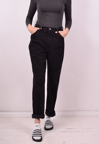 WRANGLER WOMENS VINTAGE JEANS W28 L32 BLACK 90S