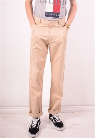 VERSACE MENS VINTAGE TROUSERS W32 L33 BEIGE 90S