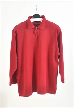 VINTAGE 90S polo jumper in maroon