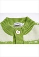 STRIPE CARDIGAN ZEBRA JUMPER KOREAN KNITTED TOP IN GREEN