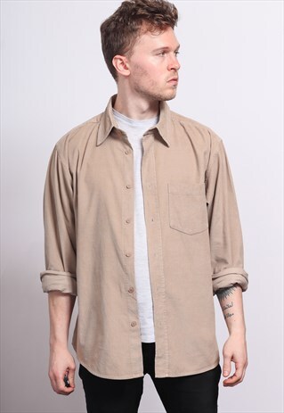 VINTAGE CORDUROY CORD SHIRT BEIGE