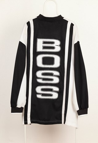 VINTAGE BOSS 1/4 ZIP SPORTS JERSEY/SWEATSHIRT