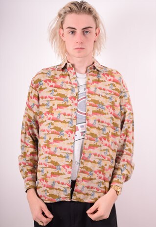 MISSONI MENS VINTAGE SHIRT SMALL MULTI 90S