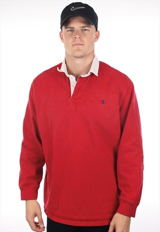 VINTAGE RALPH LAUREN LONG SLEEVE RUGBY POLO SHIRT TOP