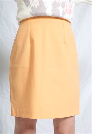 PASTEL ORANGE HIGH WAISTED MINI SKIRT