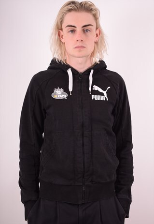 PUMA MENS VINTAGE HOODIE JACKET SMALL BLACK 90S