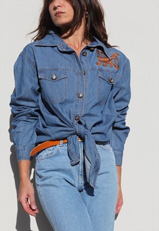 EMBROIDERED DENIM SHIRT