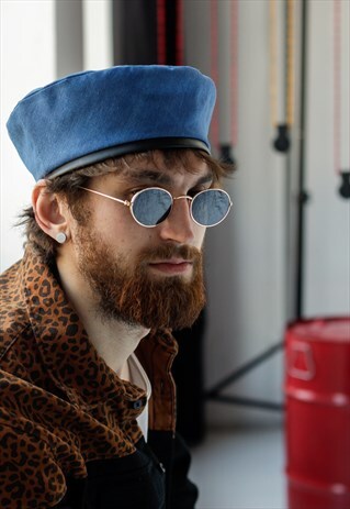 DENIM BERET HAT IN BLUE