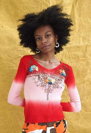 PINK OMBRE LONG SLEEVE TOP