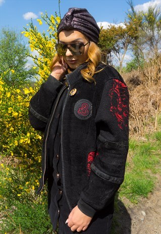 UNISEX BLACK & RED VARSITY JACKET