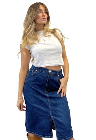 VINTAGE Y2K DENIM MIDI SKIRT