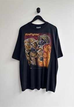 Vintage Firefighter Tee Shirt Blackbird Single Stitch