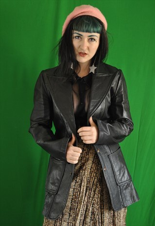 VINTAGE 1970S BLACK LEATHER JACKET
