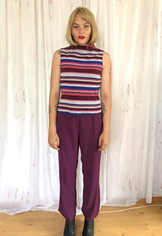 PURPLE STRAIGHT CLASSIC VINTAGE TROUSERS