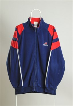 Vintage 90s Adidas Track Jacket Navy Red