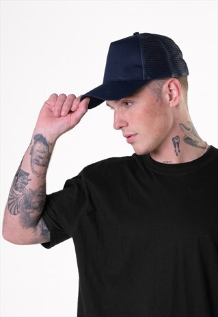 ESSENTIAL TRUCKER MESH AIR BASEBALL HAT CAP - NAVY BLUE