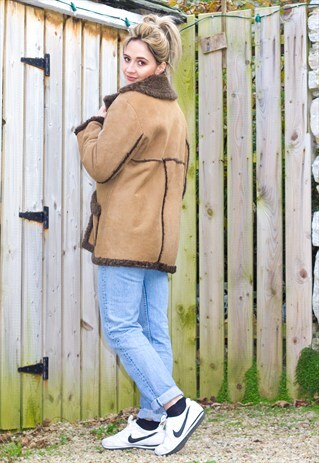 VINTAGE TEDDY WOOL SHEARLING COAT