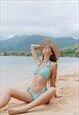 COLLAR TRIANGLE BIKINI TOP IN AQUA