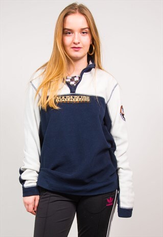 VINTAGE RARE NAPAPIJRI QUARTER ZIP FLEECE JUMPER JACKET