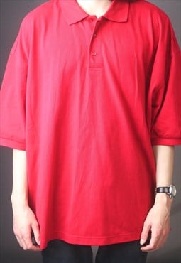 vintage kogs oversized red polo shirt