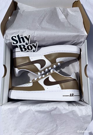 AIR FORCE 1 CUSTOM HOT CHOCOLATE, BROWN/ BEIGE ADULT