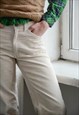 VINTAGE MUSTANG CREAM STRAIGHT CORDUROY TROUSERS