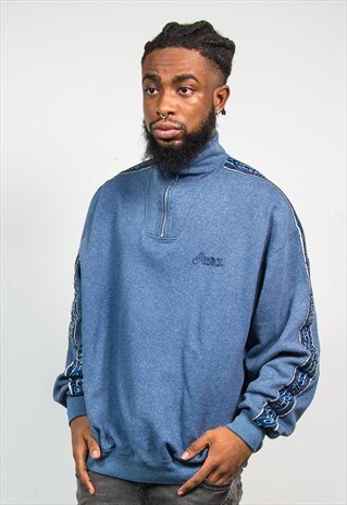 ASICS 90S TAPED SLEEVE QUARTER ZIP SWEATSHIRT