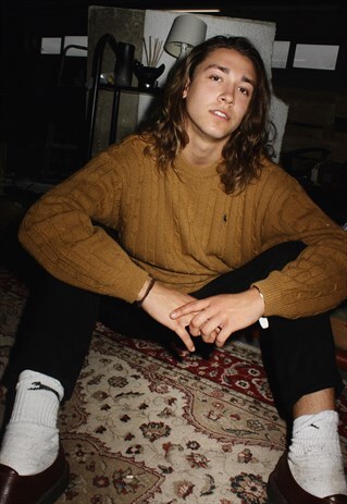 VINTAGE RALPH LAUREN MUSTARD CABLE KNIT JUMPER