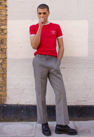 VINTAGE CHECKERED FLARED TROUSERS