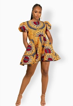 IBORI Ankara Mini Dress, African Print Mini Dress, Ankara 