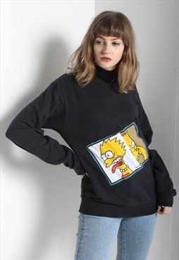 Vintage The Simpsons Cartoon Graphic Sweatshirt Black