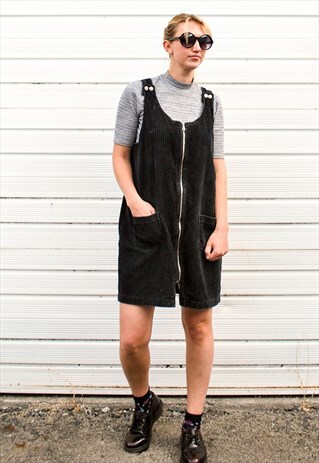VINTAGE 90S CORD DUNGAREE DRESS