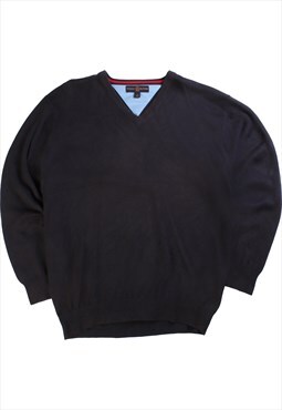 Vintage  Tommy Hilfiger Jumper / Sweater Knitted V Neck Navy