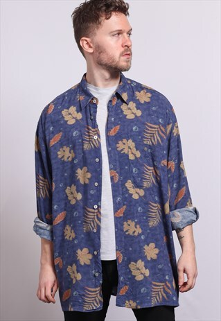 VINTAGE ABSTRACT PATTERNED SHIRT 90'S OVERSIZED