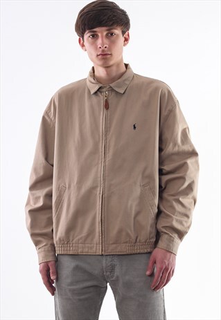 VINTAGE POLO RALPH LAUREN HARRINGTON 90S BEIGE