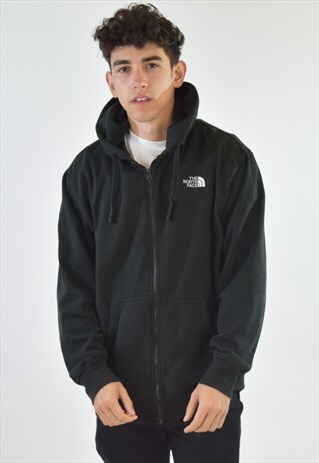 VINTAGE 90S BLACK THE NORTH FACE ZIP UP HOODIE