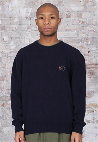VINTAGE ICEBERG LOGO KNIT JUMPER NAVY BLUE