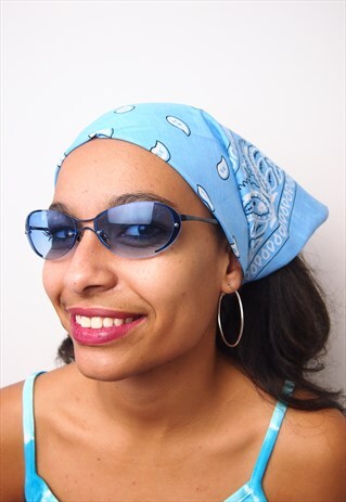 BABY BLUE BANDANA SCARF