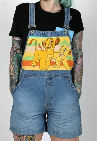 REWORKED DISNEY LION KING DUNGAREE SHORTS