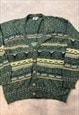VINTAGE ABSTRACT KNITTED CARDIGAN FUNKY 3D PATTERNED SWEATER