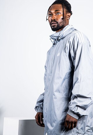 VINTAGE ADIDAS RAIN COAT IN GREY