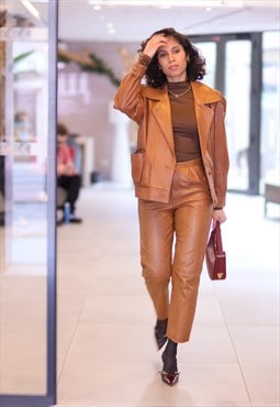 Leather trouser suit