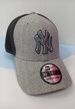 Baseball Cap Grey Black Hat Yankees Mesh