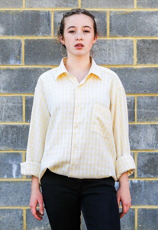 OVERSIZED VINTAGE SHIRT YELLOW & WHITE CHECK
