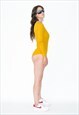 VINTAGE 90S STRETCHY LONG-SLEEVE BODYSUIT IN YELLOW