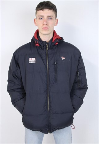 VINTAGE 90S WATERPROOF BLACK PADDED JACKET