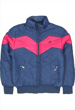 Vintage 90's Nike Puffer Jacket Swoosh Zip Up Blue,